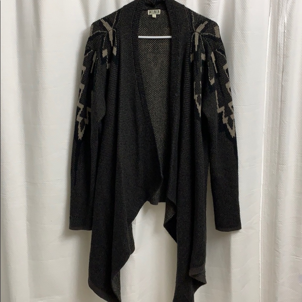 14th & Union Print Asymmetrical Sweater
